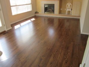 Dark grade wooden flooring installed by Pryor Floor