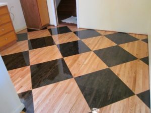 Checkered wooden flooring by Pryor Floor