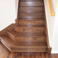 Wooden staircase by Pryor Floor in Colorado Springs, CO