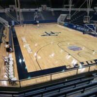 Gymnasium wooden floor installed by Pryor Floor
