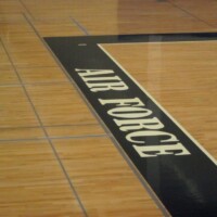 Air Force wording on wooden flooring