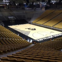 Gymnasium with wood flooring paneling by Pryor Floor