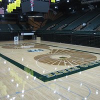 Colorado Buffaloes gymnasium with wooden flooring installed by Pryor Floor