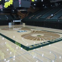 Colorado Buffaloes gymnasium with wooden flooring installed by Pryor Floor